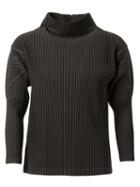 Issey Miyake Pleated Funnel Neck Sweater