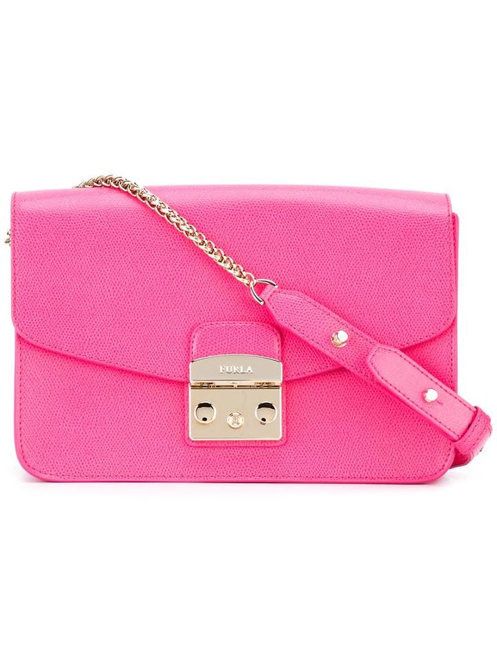 Furla Flap Closure Shoulder Bag, Women's, Pink/purple