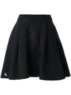 Philipp Plein Pleated Lace Detail Skirt - Black