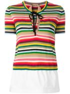 No21 Striped Knitted T-shirt, Women's, Size: 38, Viscose/polyester/polyamide/cotton