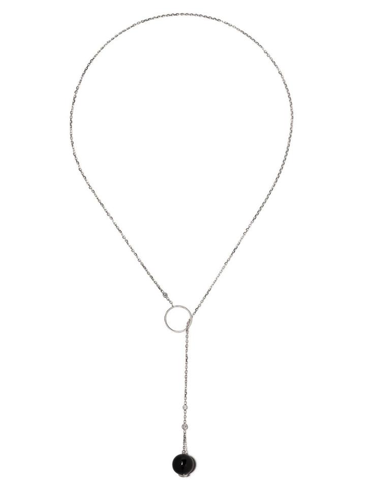 Raphaele Canot 18kt White Gold Set Free Onyx And Diamond Necklace