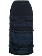Coohem Tweed Midi Skirt - Blue