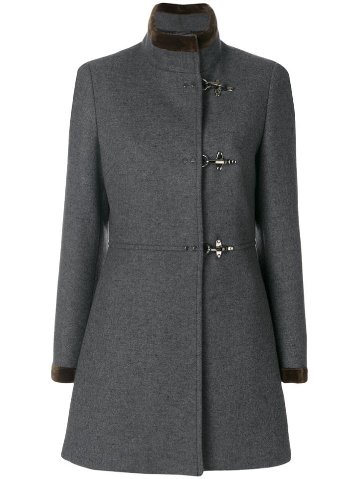 Fay Classic Fitted Coat - Grey
