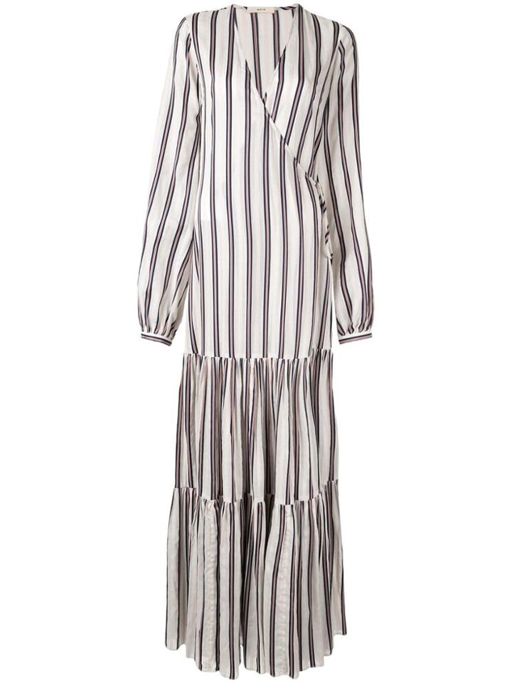 Matin Tiered Wrap Dress - Neutrals