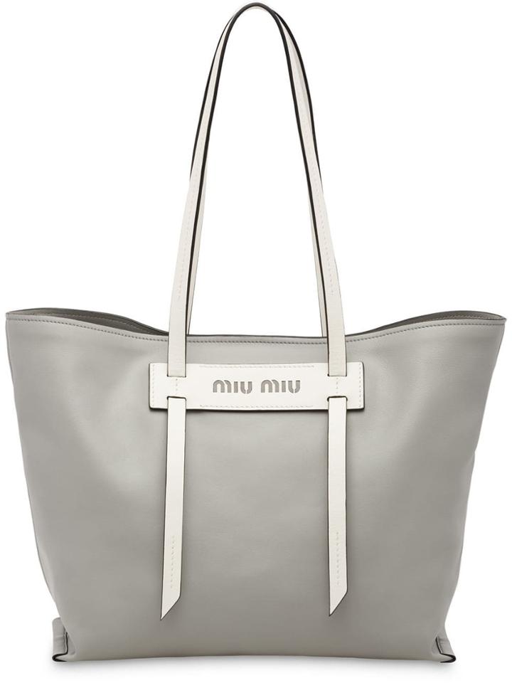 Miu Miu Grace Lux Tote Bag - Grey