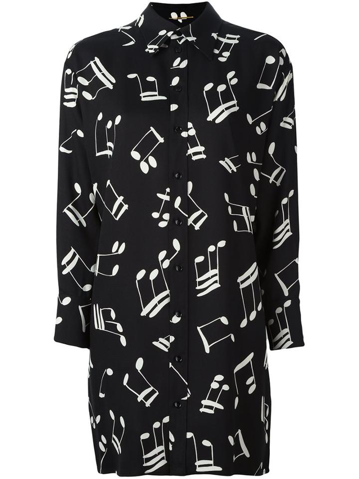 Saint Laurent Musical Note Printed Shirt Dress