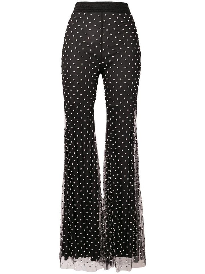 Amen Embellished Flared Trousers - Black