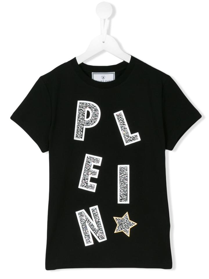Philipp Plein Junior Embellished Logo T-shirt - Black