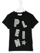 Philipp Plein Junior Embellished Logo T-shirt - Black