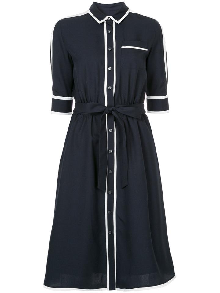 Guild Prime Contrast Trim Shirt Dress - Black