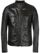 Belstaff Zipped Leather Jacket, Men's, Size: 48, Black, Leather/cotton