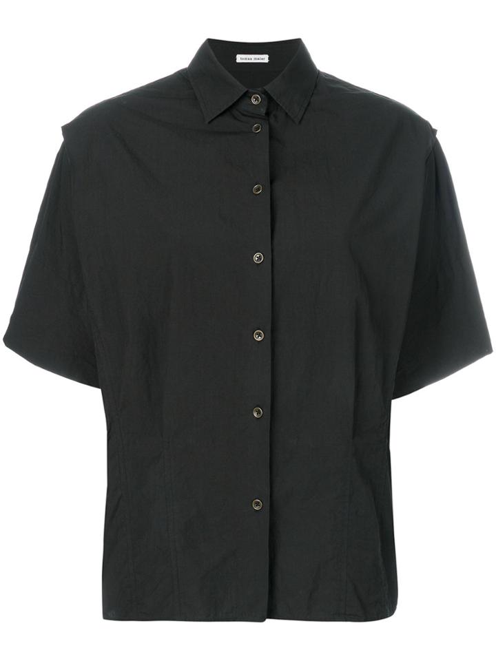 Tomas Maier Airy Poplin Kimono Shirt - Black