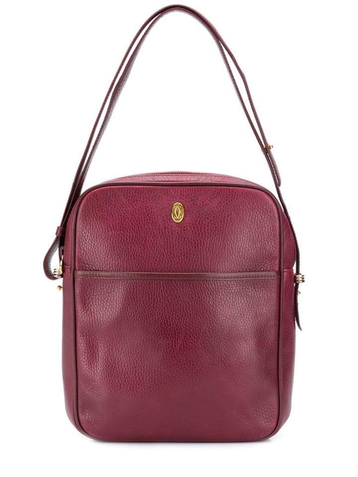 Cartier Vintage Logo Plaque Shoulder Bag - Purple