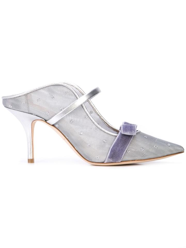 Malone Souliers Marguerite 70 Mules - Silver