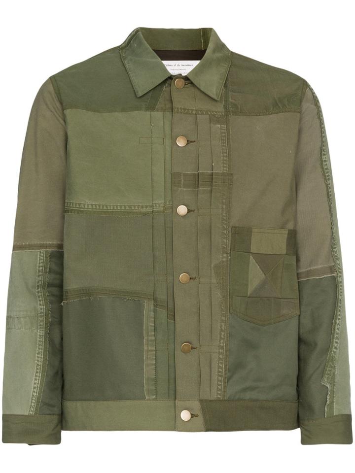 Children Of Discordance Long Sleeve Patchwork Army Jacket - Green