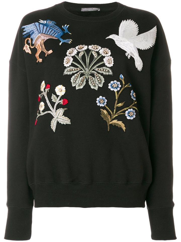 Alexander Mcqueen Embroidered Patch Jumper - Black
