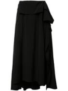 Y's Pleated Flare Skirt, Women's, Size: 2, Black, Polyester/triacetate
