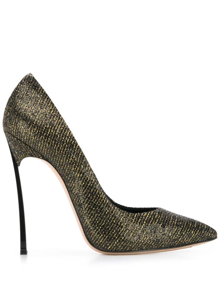 Casadei Metallic Stiletto Pumps - Black