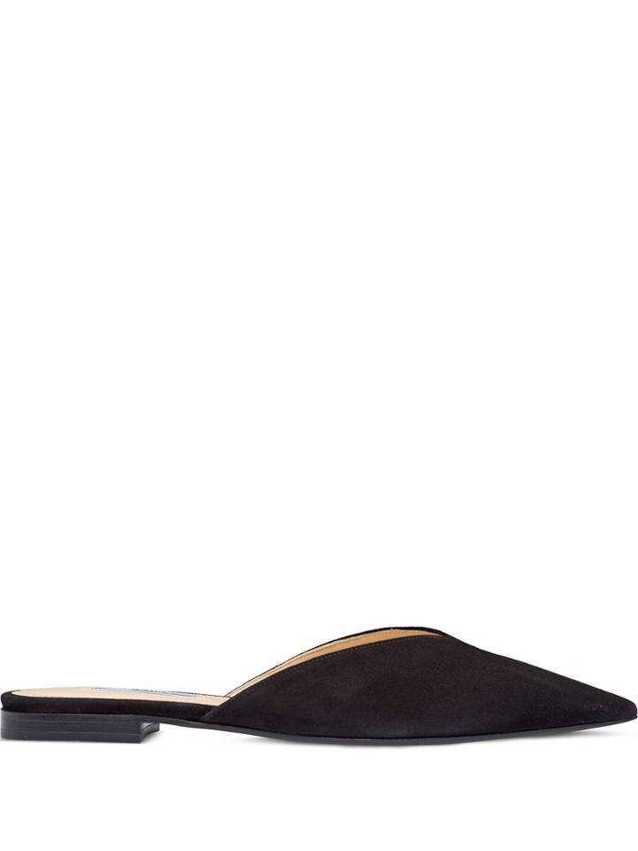 Prada Vamp V-cut Mules - Black