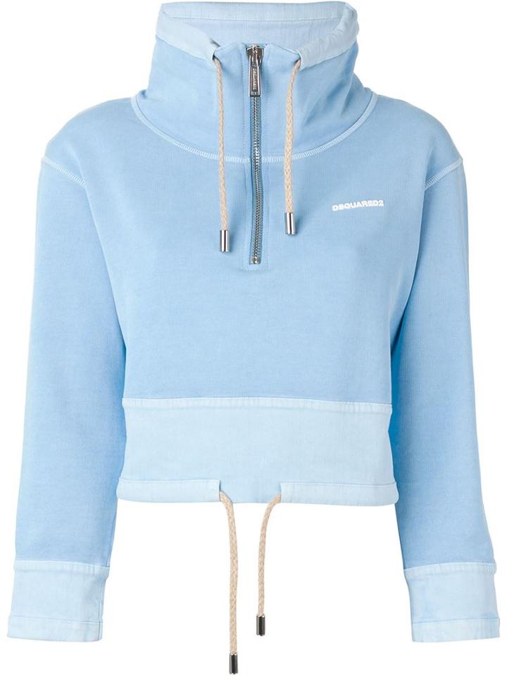 Dsquared2 Cropped Sweatshirt, Women's, Size: M, Blue, Cotton