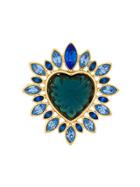 Yves Saint Laurent Vintage 1980's Heart Brooch - Blue