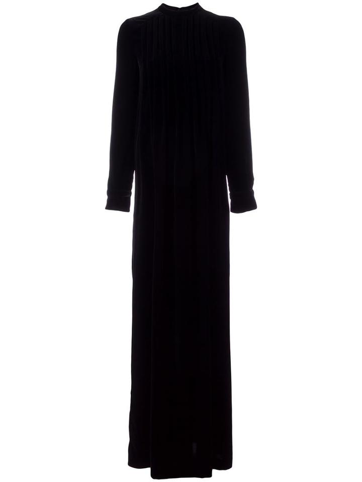 Veronique Branquinho Ribbed Mock Neck Dress, Women's, Size: 40, Black, Silk/rayon