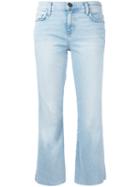 Current/elliott The Kick Cropped Jeans, Women's, Size: 24, Blue, Cotton/polyester/spandex/elastane