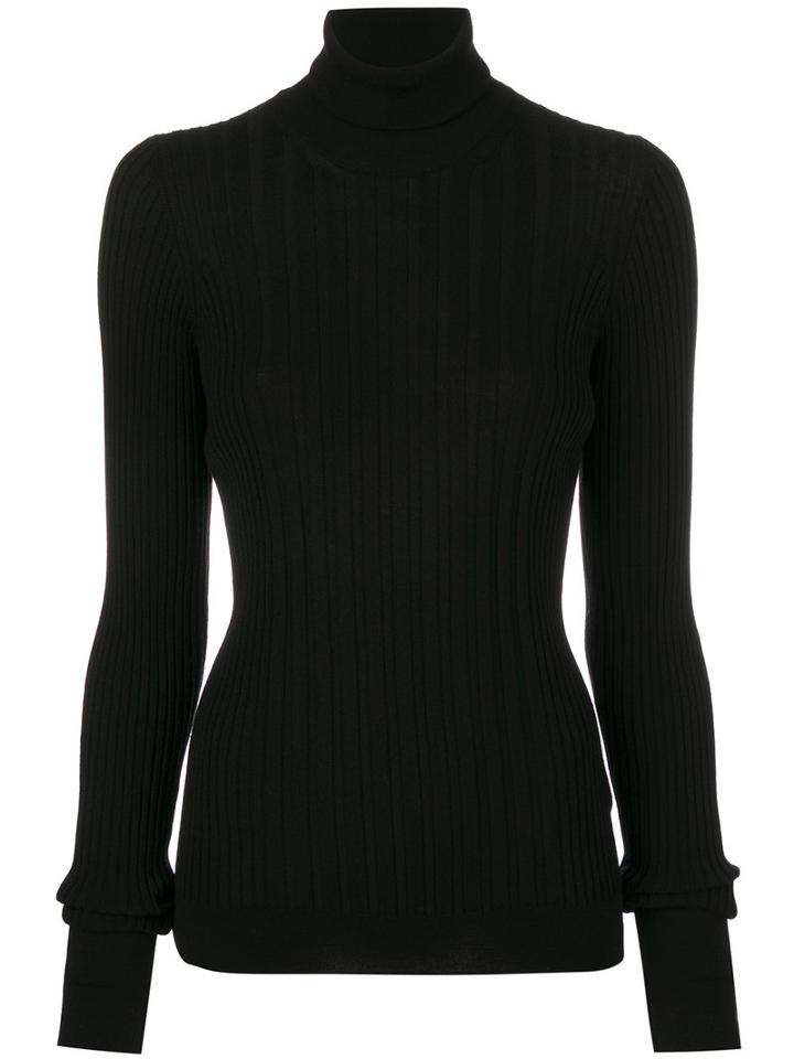 Maison Margiela - Ribbed Turtleneck Top - Women - Wool - M, Black, Wool
