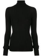 Maison Margiela - Ribbed Turtleneck Top - Women - Wool - M, Black, Wool