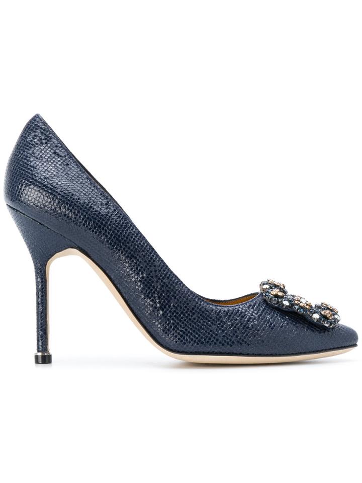 Manolo Blahnik Hangisi Embossed Pumps - Unavailable