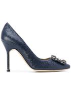 Manolo Blahnik Hangisi Embossed Pumps - Unavailable