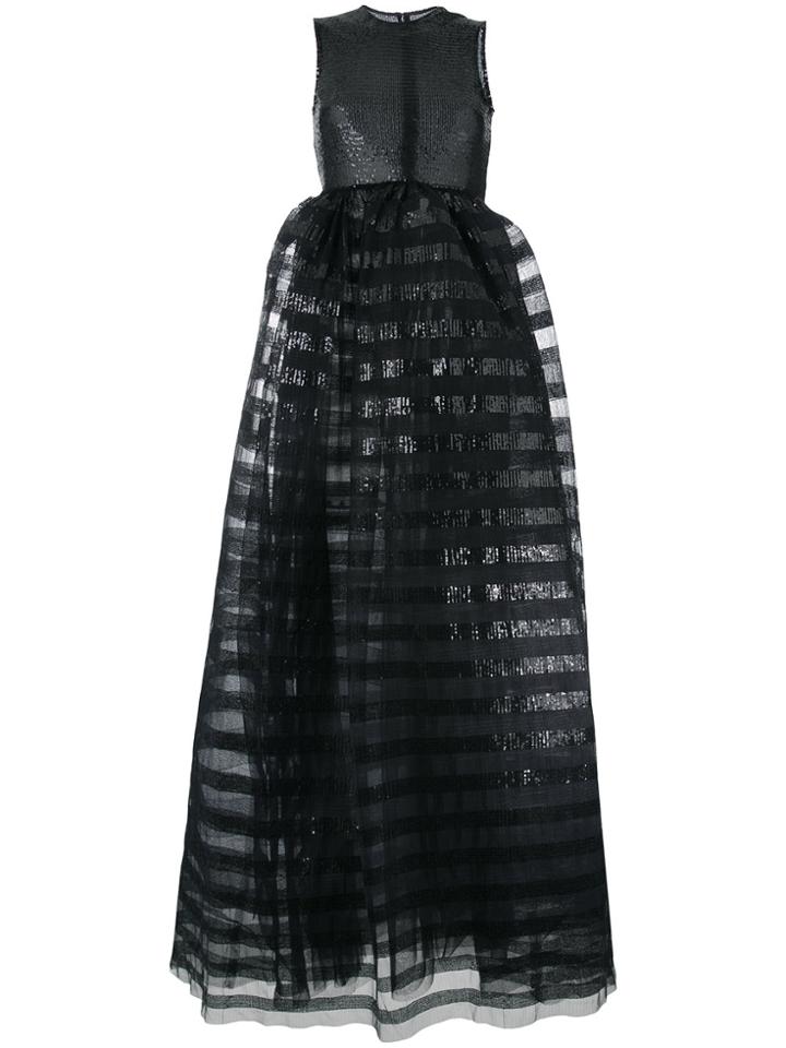 Huishan Zhang Sequined Gown - Black