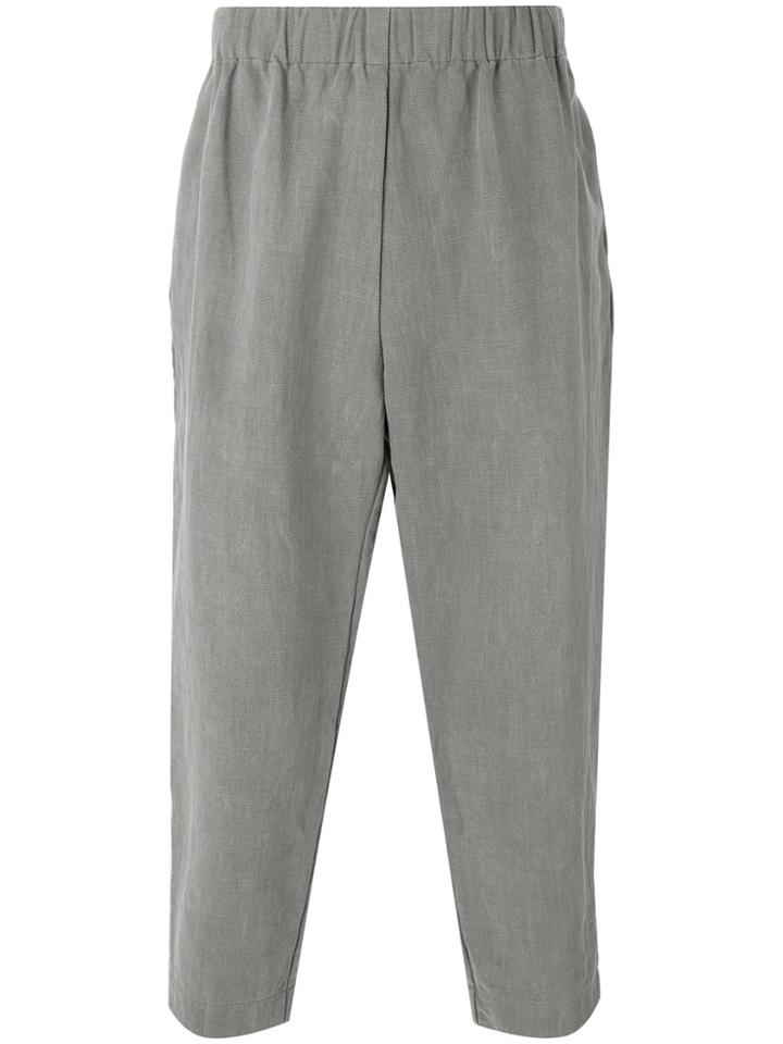 No Ka' Oi Striped Side Cropped Trousers - Grey