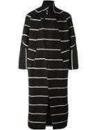 Henrik Vibskov 'this' Striped Coat, Men's, Size: Small, Black, Polyester
