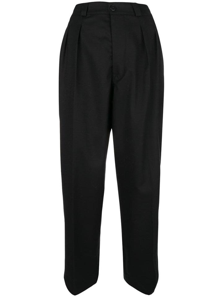 Dondup Cropped Paper Bag Trousers - Black