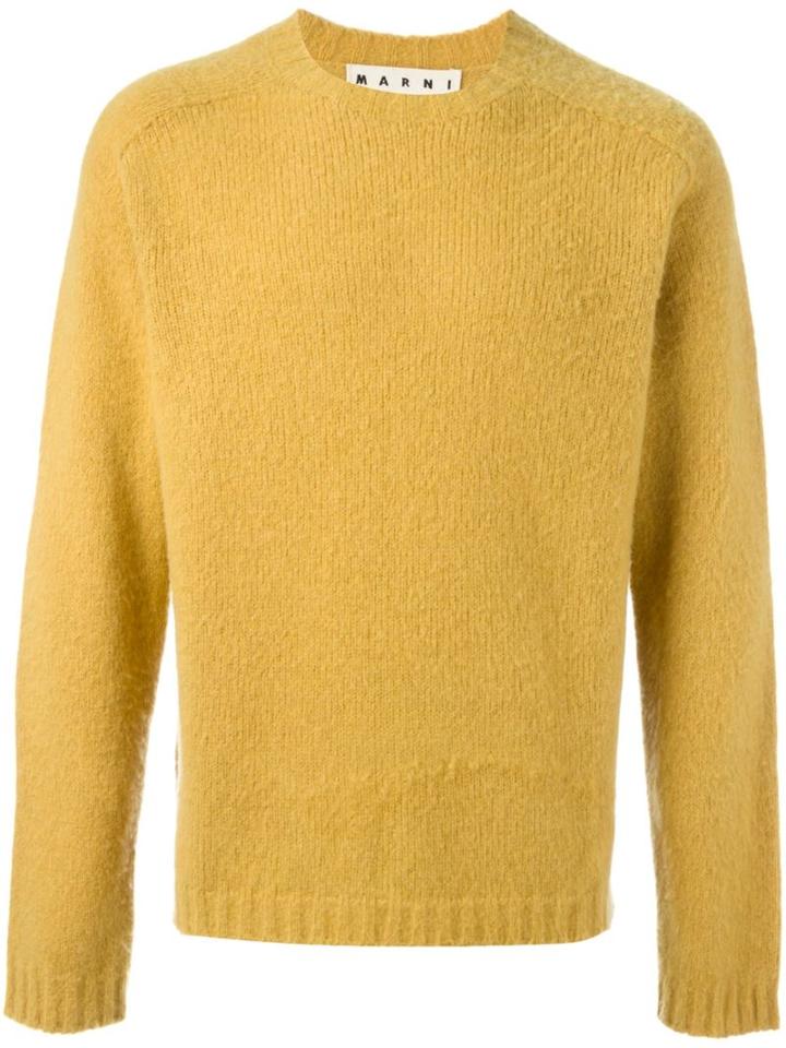 Marni Crew Neck Jumper, Men's, Size: 46, Yellow/orange, Polyamide/alpaca/virgin Wool