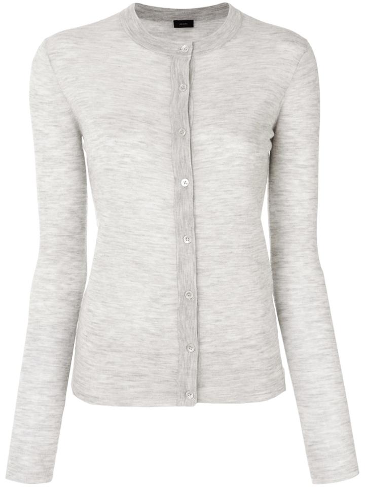 Joseph Round Neck Cardigan - Grey