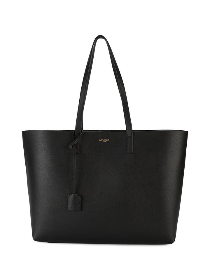 Saint Laurent - Large Leather Shopper Tote - Women - Leather - One Size, Black, Leather
