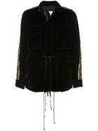 Greg Lauren Velvet Button Up Jacket - Black