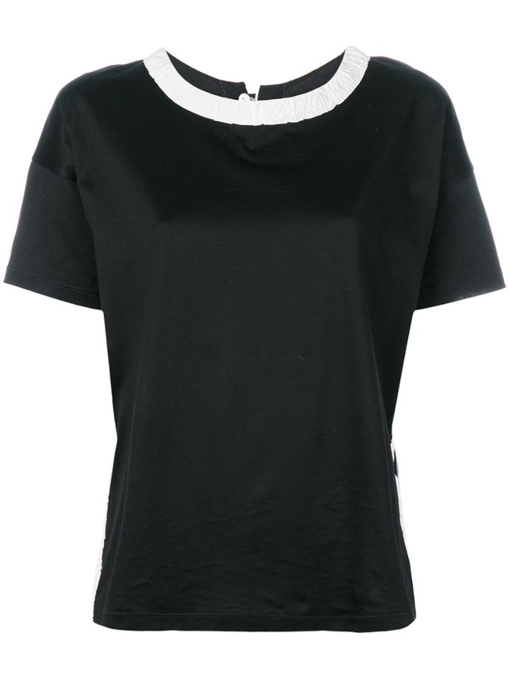 Moncler Gathered Neck T-shirt - Black