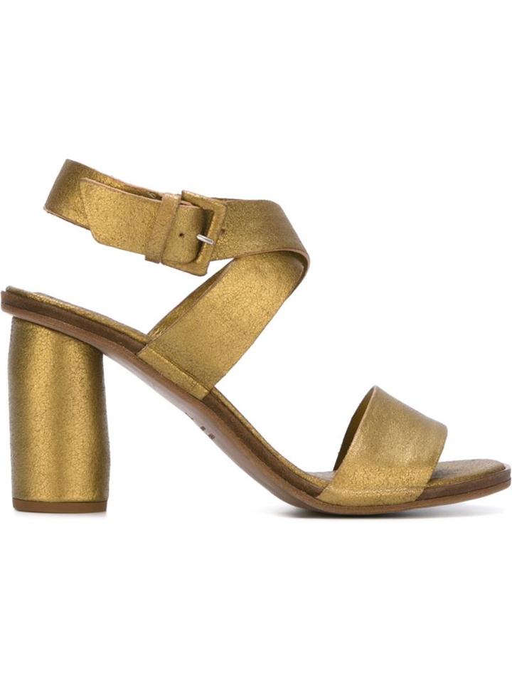 Roberto Del Carlo Metallic High Heels Buckled Sandals