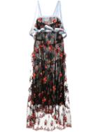 Philosophy Di Lorenzo Serafini Sleeveless Floral Embroidered Dress, Women's, Size: 40, Black, Polyester