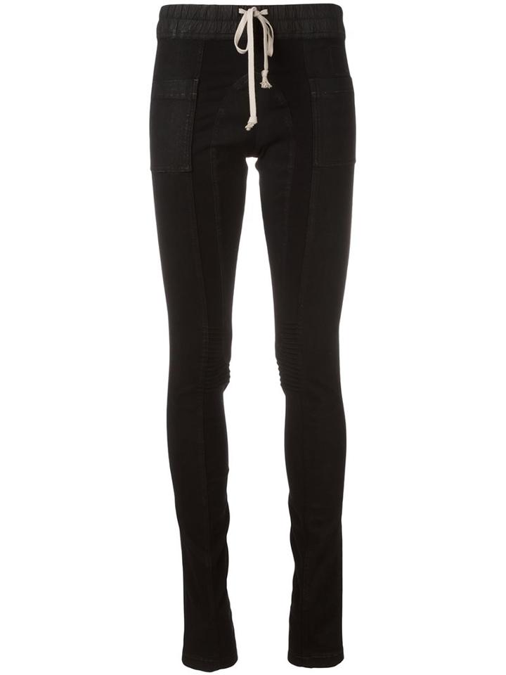 Rick Owens Drkshdw Drawstring Leggings, Women's, Size: Medium, Black, Cotton/polybutylene Terephthalate (pbt)/spandex/elastane/spandex/elastane