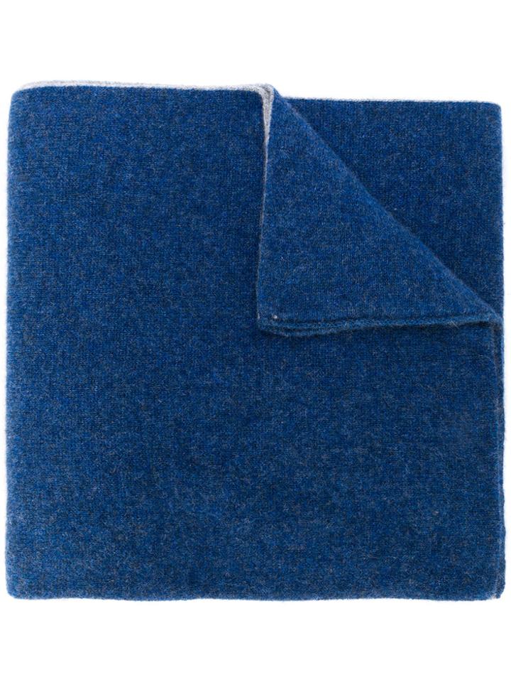 Dell'oglio Cashmere Contrast Scarf - Blue