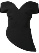Brandon Maxwell Off-shoulders Sweetheart Blouse, Women's, Size: 4, Black, Polyester/spandex/elastane