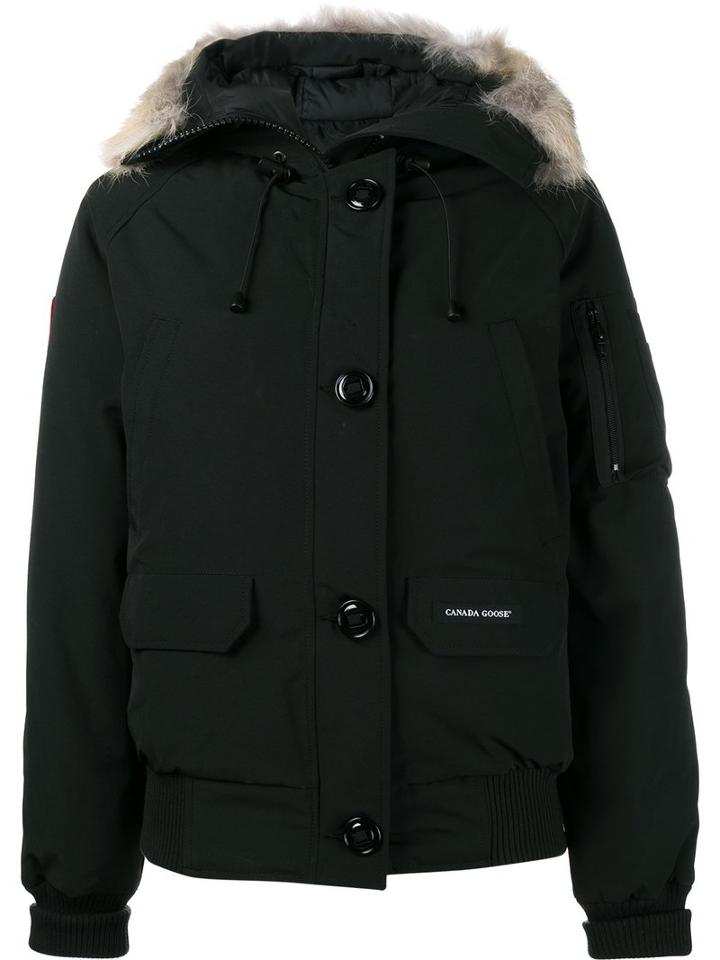 Canada Goose - Zipped Hooded Coat - Women - Cotton/feather Down/nylon/coyote Fur - Xs, Black, Cotton/feather Down/nylon/coyote Fur