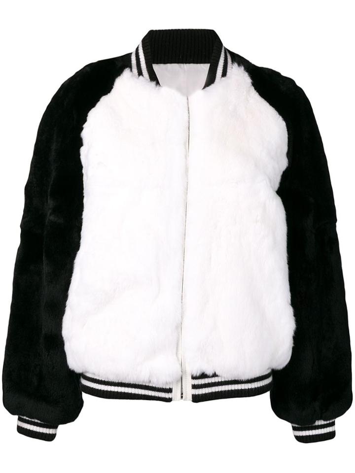 Liska Fur Bomber Jacket - Black