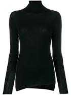 Vanessa Bruno Bias Rib Asymmetric Turtleneck Sweater - Black