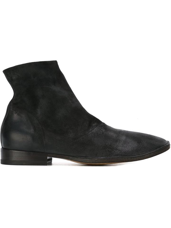 Marsèll Distressed Ankle Boots, Men's, Size: 43, Black, Chamois Leather/leather