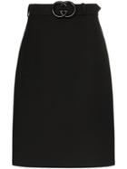 Gucci Knee Length Gg Belt Midi Skirt - Black
